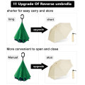 Novos Produtos Personalizar Pongee Fabric Auto Open Fechar Invertido Reverter Folding Umbrella